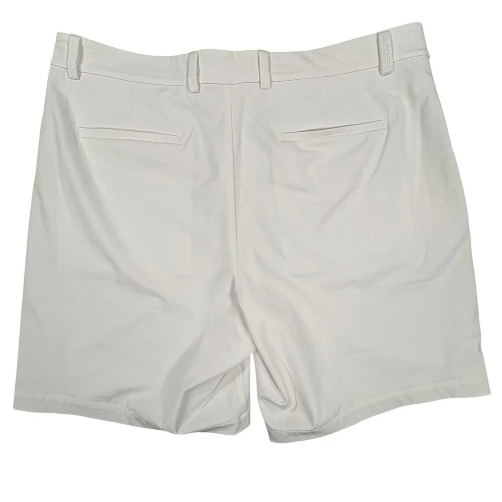 G/FORE Golf Shorts Mens 36 White Technical Performance Stretch Flat Front